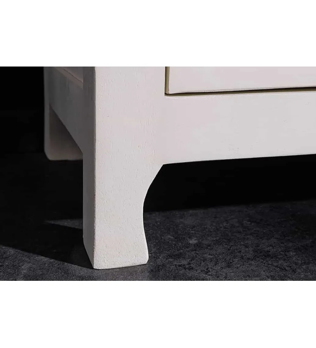 Komoda wysoka LYNX 110 cm drewno mango biała*Invicta Interior