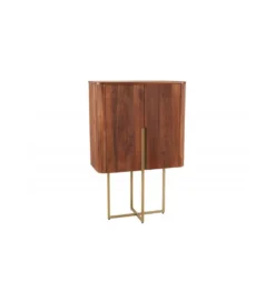 Komoda wysoka NAGOJA 80 cm drewno mango brąz*Invicta Interior - przedsprzedaż Discount