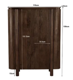 Komoda wysoka SALANO 150 cm drewno mango brązowa*LF-Design Discount