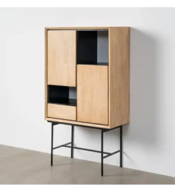 Komoda wysoka SINTRA 152 cm drewno kauczuk naturalna*Zona-Design Online