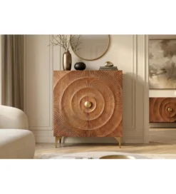 Komoda wysoka SWEET GOLDEN SUNSET 120 cm drewno mango brązowa*Invicta Interior - przedsprzedaż Hot
