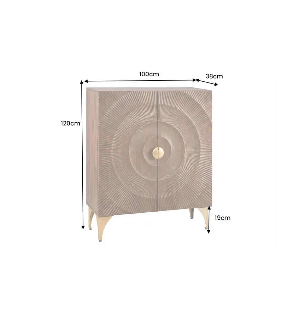 Komoda wysoka SWEET GOLDEN SUNSET 120 cm drewno mango brązowa*Invicta Interior - przedsprzedaż Hot