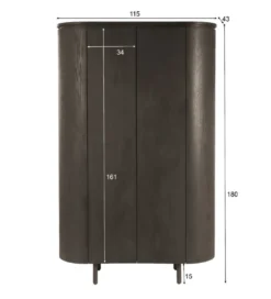 Komoda wysoka TOBAGO 180 cm czarna*LF-Design