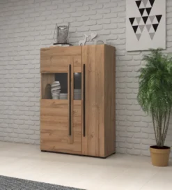 Komoda wysoka TULSA 90 cm w optyce dąb grandson*Helvetia