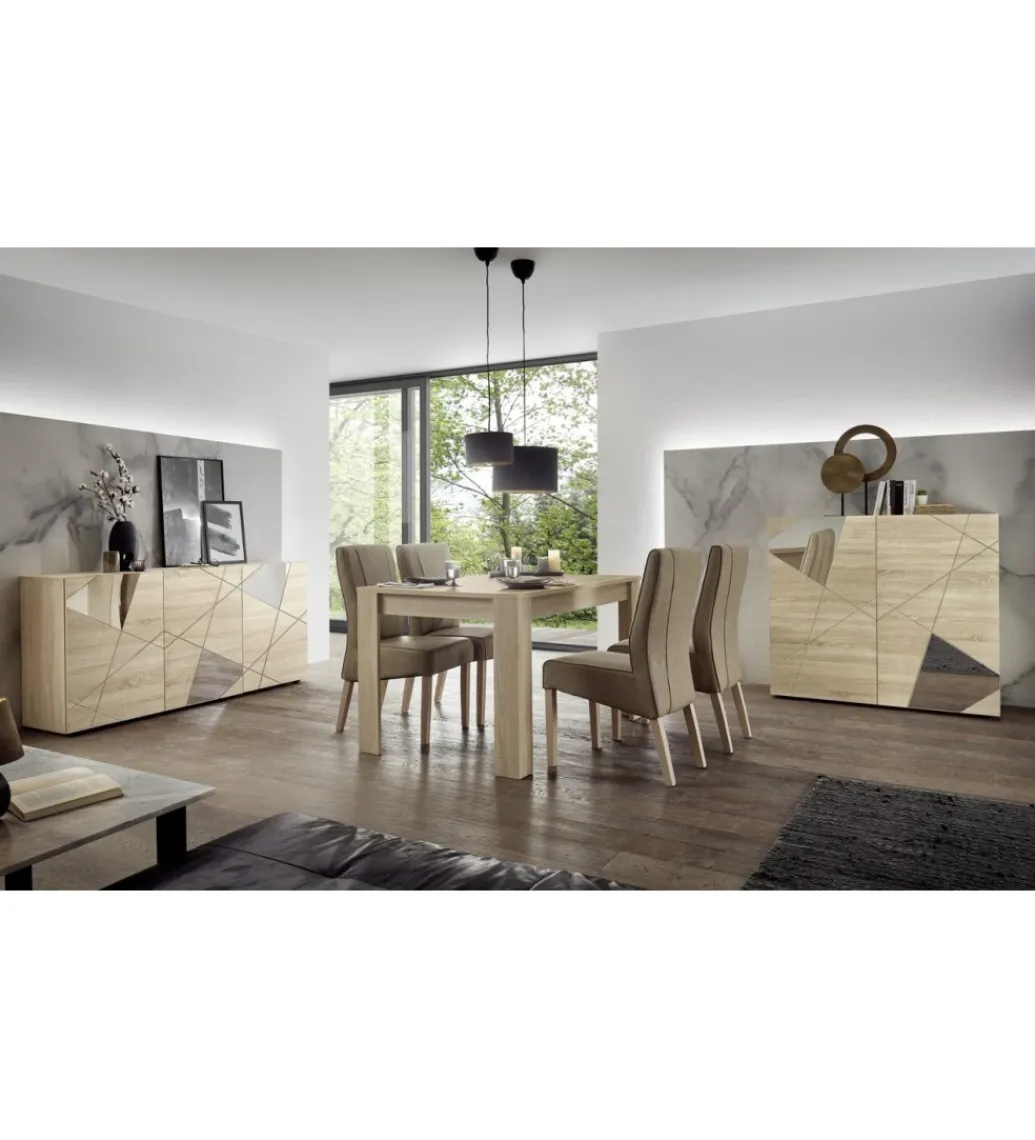 Komoda wysoka VITTORIA 121 cm w kolorze dąb sonoma*MCA Linia Włoska Outlet