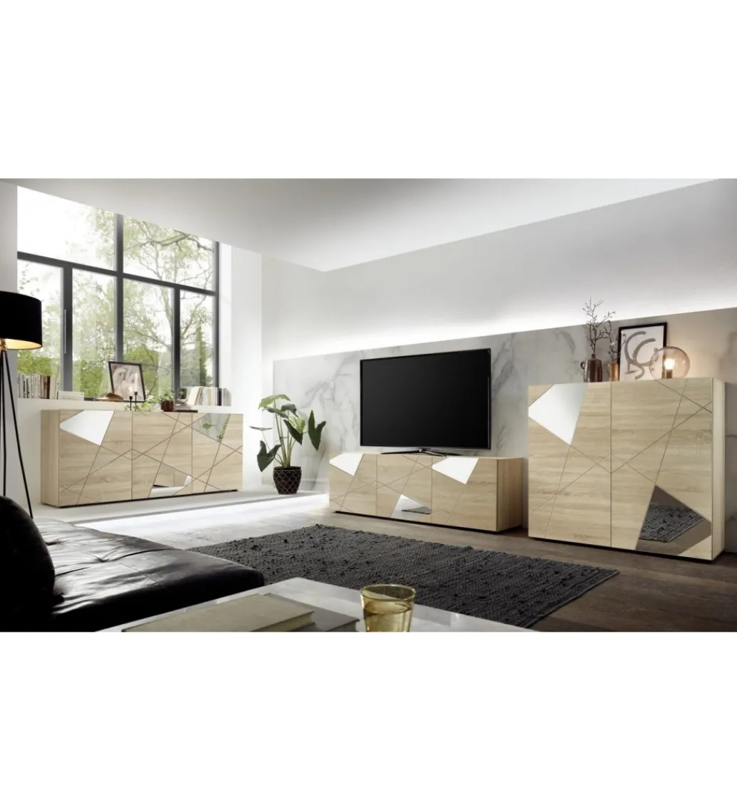 Komoda wysoka VITTORIA 121 cm w kolorze dąb sonoma*MCA Linia Włoska Outlet
