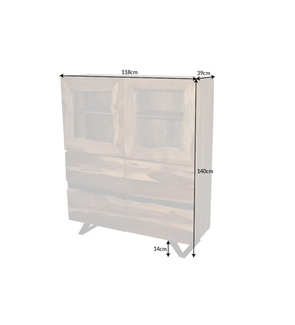 Komoda wysoka ZAMBEZI Amazonas 140 cm drewno sheesham*Invicta Interior - przedsprzedaż Outlet