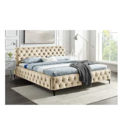Łóżko MODERN BAROCK 180 x 200 cm welwet champagne*Invicta Interior - przedsprzedaż Sale
