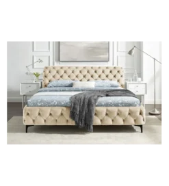Łóżko MODERN BAROCK 180 x 200 cm welwet champagne*Invicta Interior - przedsprzedaż Sale
