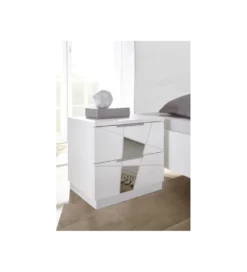 Komplet 2 szt szafek nocnych VITTORIA 51 cm białe*MCA Linia Włoska Hot