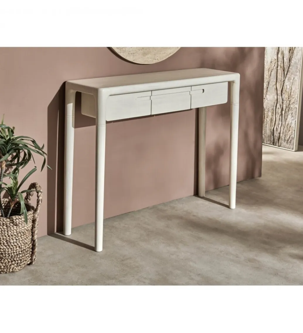 Konsola ARES 100 cm drewno mango biała*Imeri Online