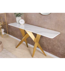 Konsola ART LIVING 140 cm blat z białego marmuru*Invicta Interior Sale
