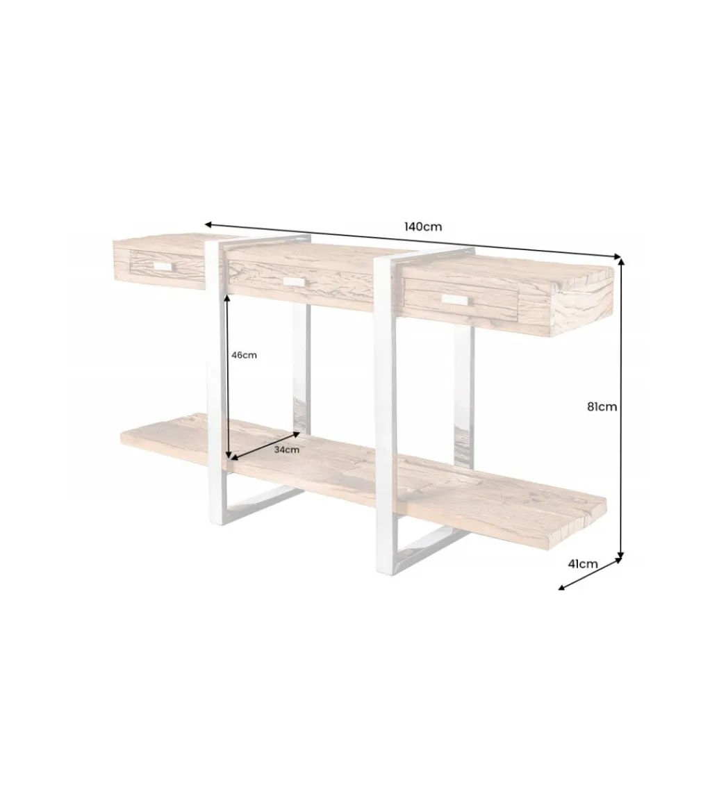 Konsola Barracuda 140 cm drewno teak*Invicta Interior Online