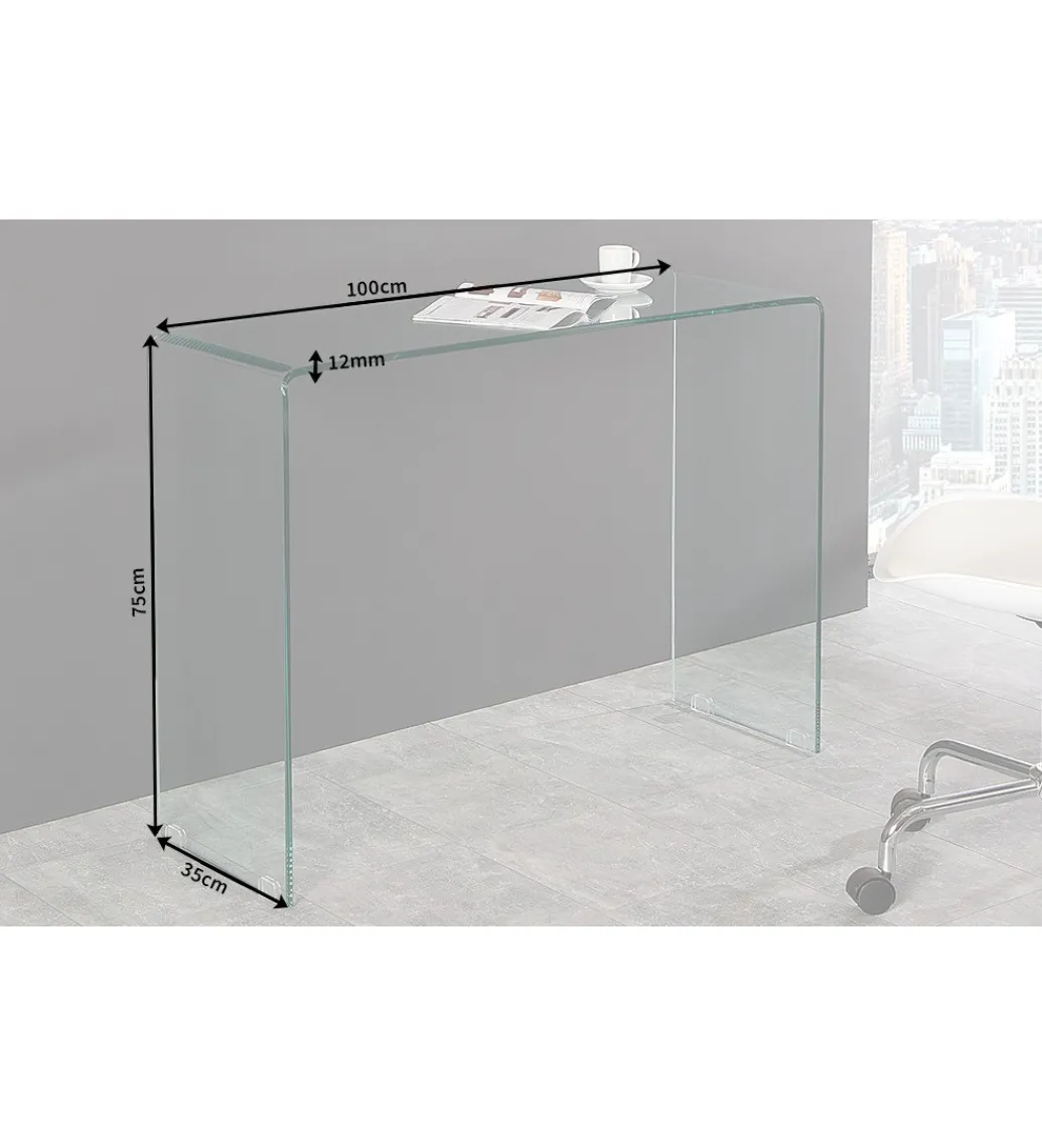 Konsola Fantome 100 cm szklana*Invicta Interior