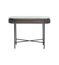Konsola Glenn 100 cm z jasnym marmurowym blatem*KARE Outlet
