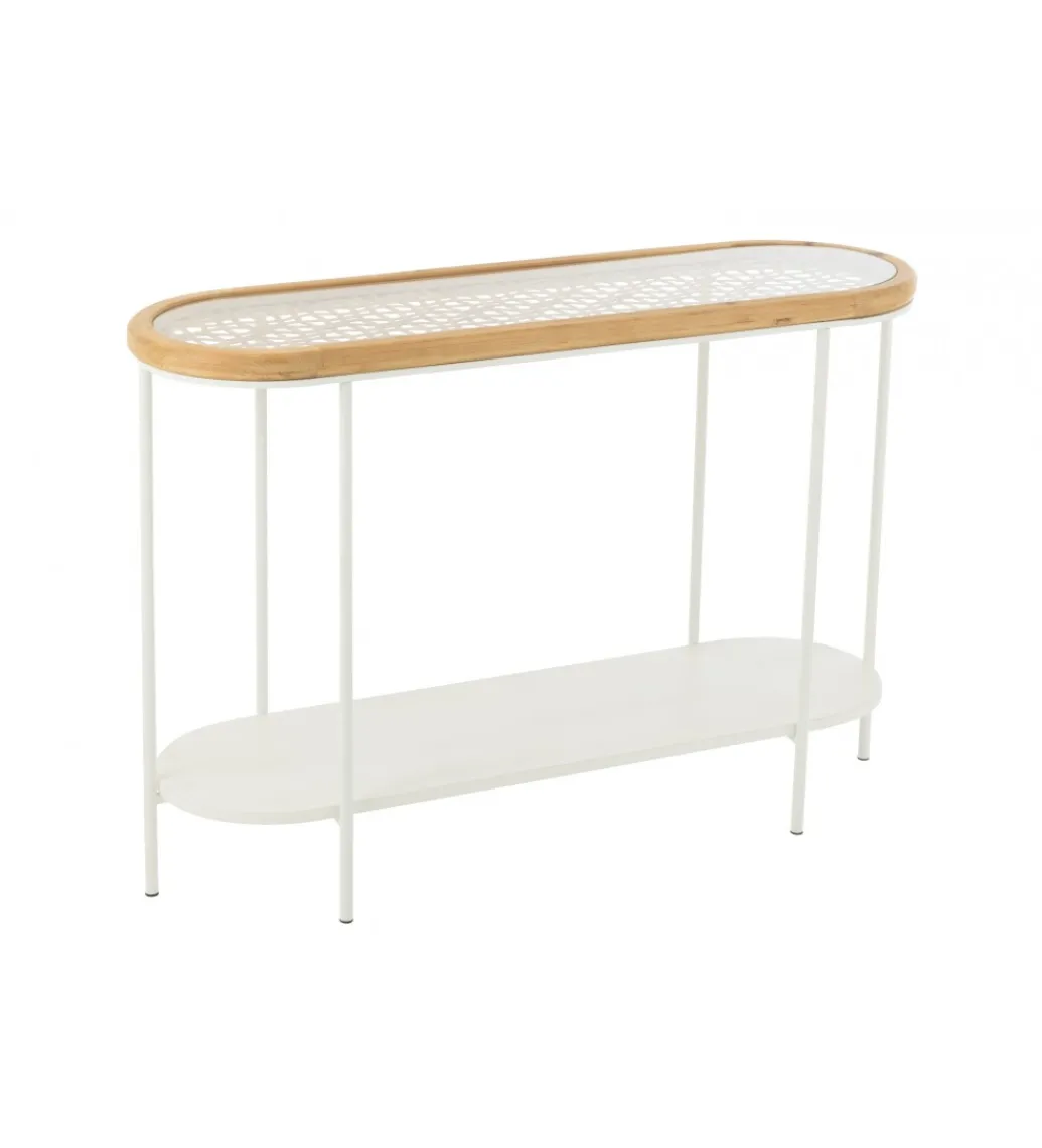 Konsola MATI 120 cm drewno biała*J-Line Outlet