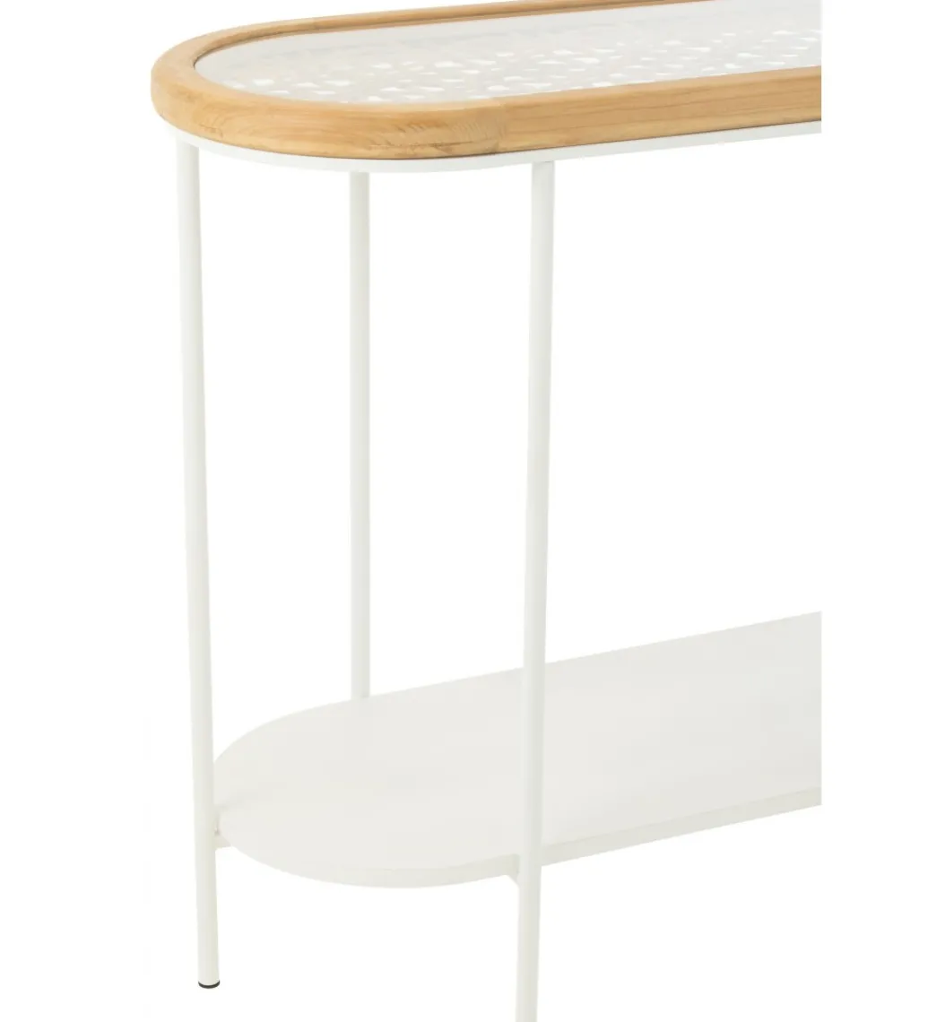 Konsola MATI 120 cm drewno biała*J-Line Outlet