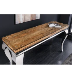 Konsola MODERN BAROCK BARRACUDA 140 cm chromowany szklany blat BEZ blatu tekowego*Invicta Interior Sale