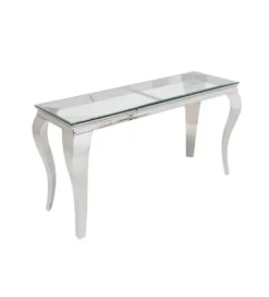 Konsola MODERN BAROCK BARRACUDA 140 cm chromowany szklany blat BEZ blatu tekowego*Invicta Interior Sale
