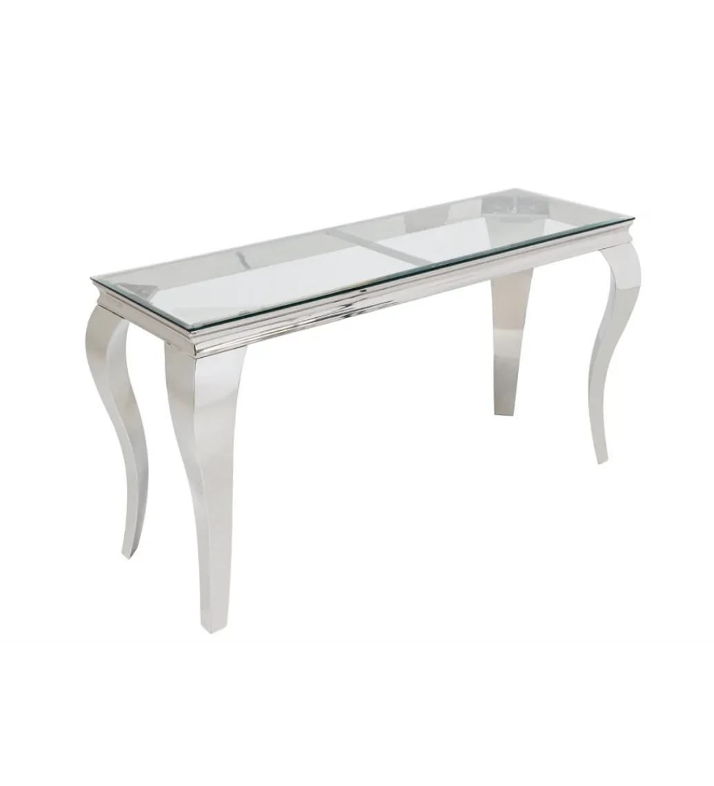 Konsola MODERN BAROCK BARRACUDA 140 cm chromowany szklany blat BEZ blatu tekowego*Invicta Interior Sale