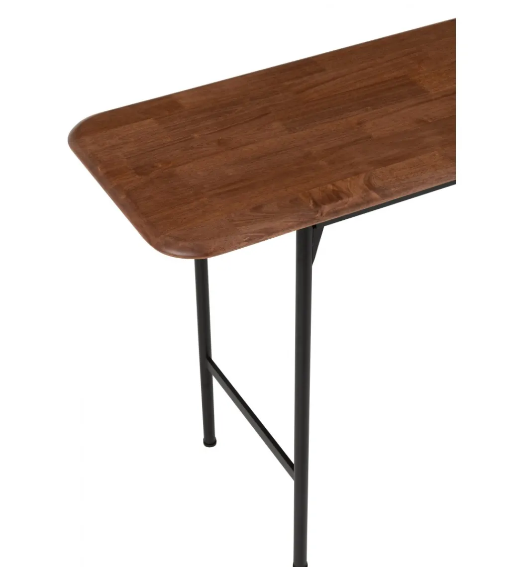 Konsola NEO 140 cm drewno kauczuk brązowa*J-Line New