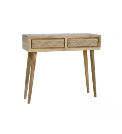 Konsola NORI 90 cm drewno akacja rattan*Imeri Online