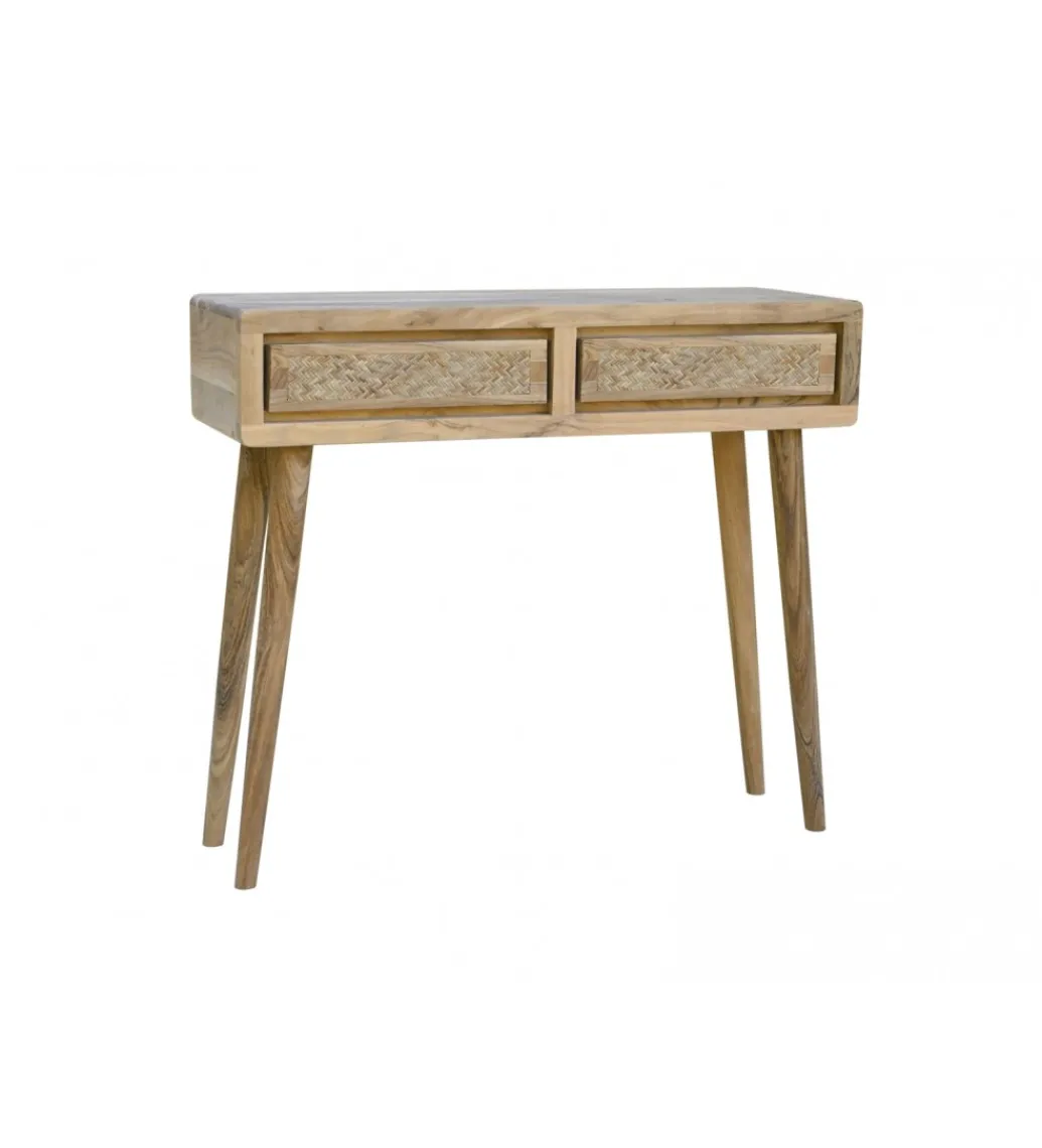 Konsola NORI 90 cm drewno akacja rattan*Imeri Online
