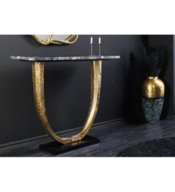 Konsola OMEGA 80 cm marmur czarny*Invicta Interior - przedsprzedaż