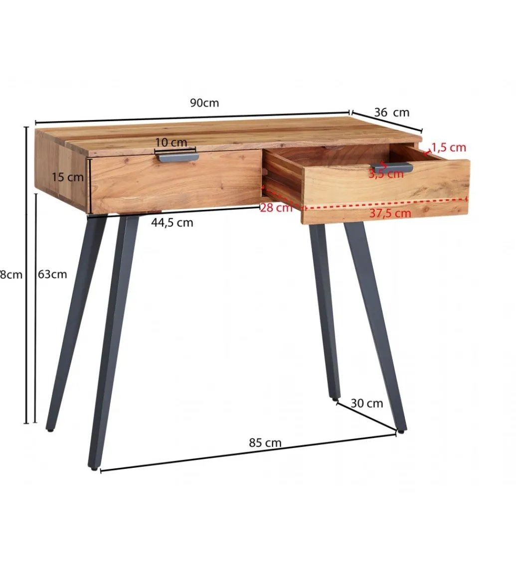 Konsola PRIETO 90 cm drewno akacja*WOHNLING, GERMANY Discount