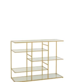 Konsola RACKYN 120 cm szklana złota*J-Line Best