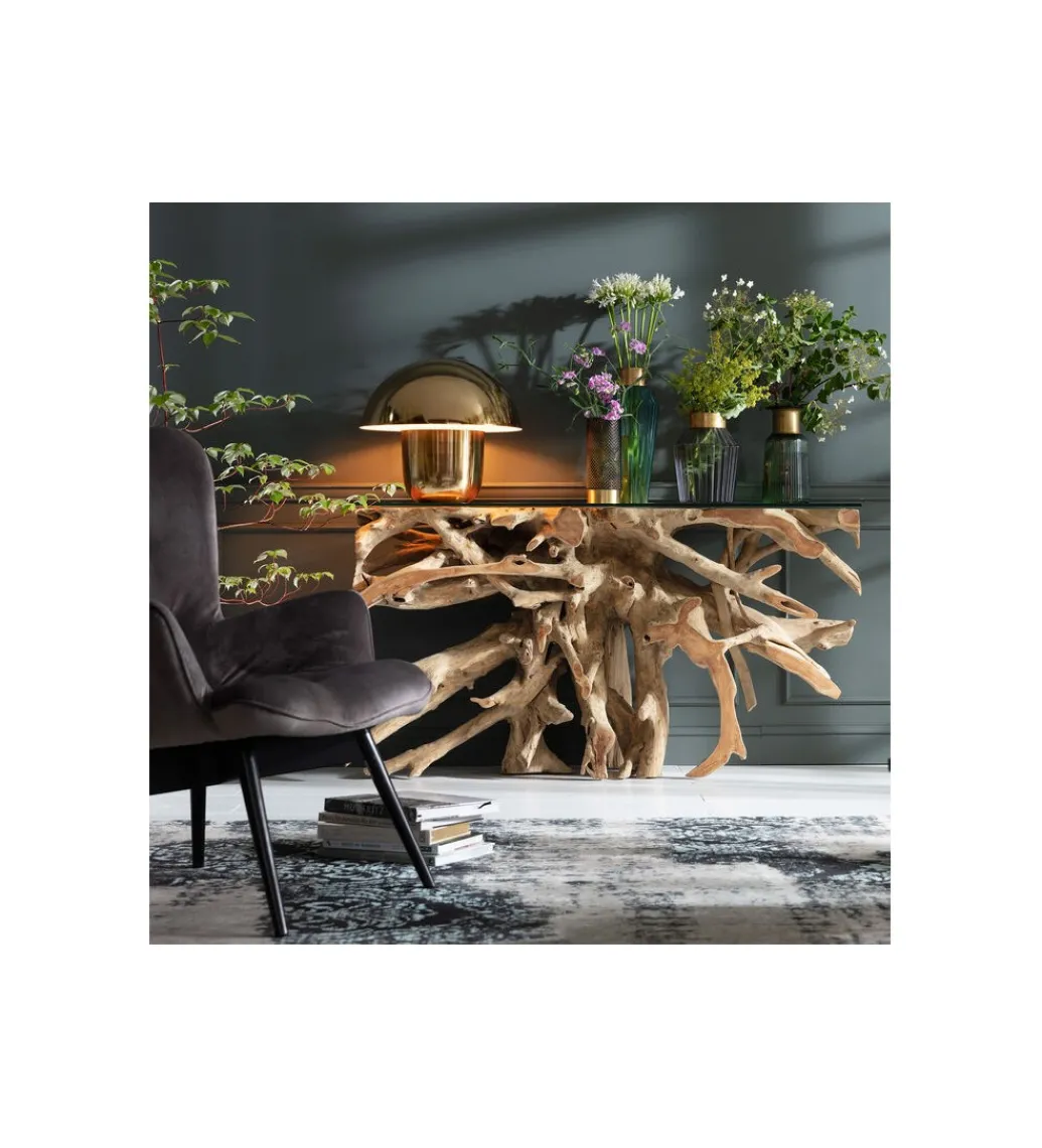 Konsola ROOTS 150 cm drewno teak naturalna*KARE Outlet