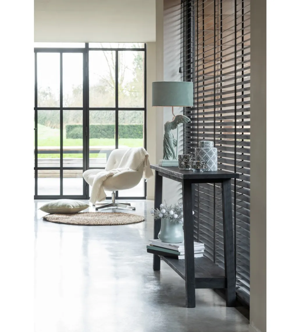 Konsola SQUARE 120 cm drewno mango czarne*J-Line Outlet