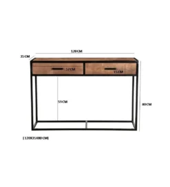 Konsola STUDY 120 cm drewno mango*LF-Design Online