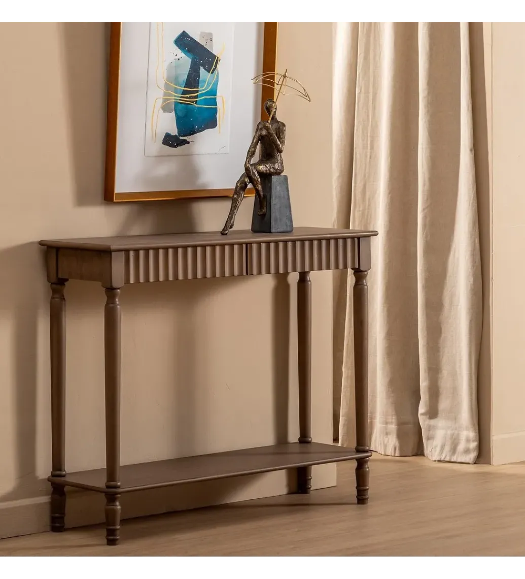 Konsola TEMPU 90 cm drewno sosna brązowy outlet*Zona-Design Best
