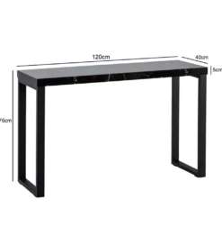 Konsola TOMLA 120 cm w optyce czarnego marmuru*WOHNLING, GERMANY Discount