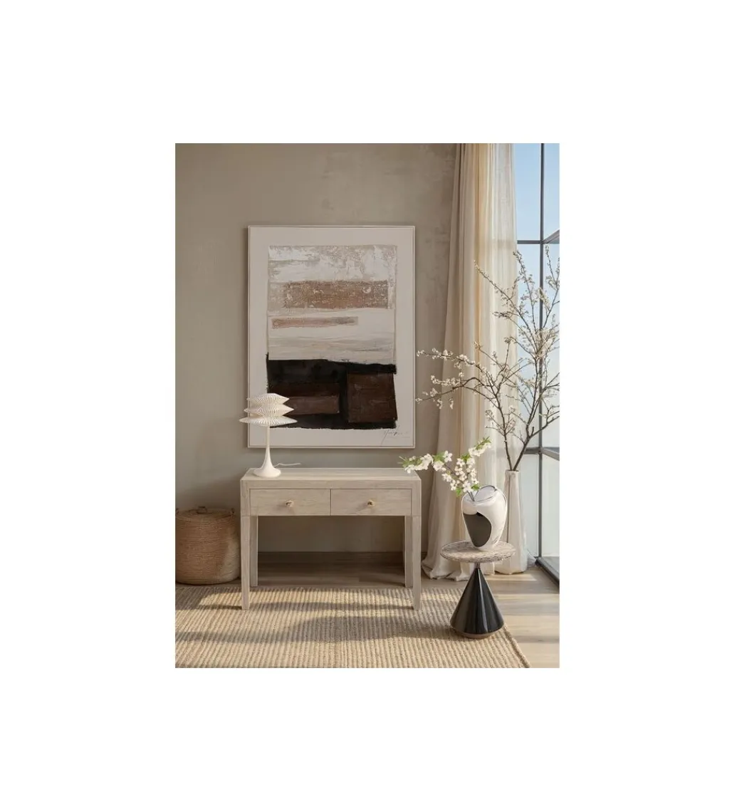 Konsola TRAVERTINO DRAWERS 100 x 77 cm naturalny beżowy*KARE Outlet