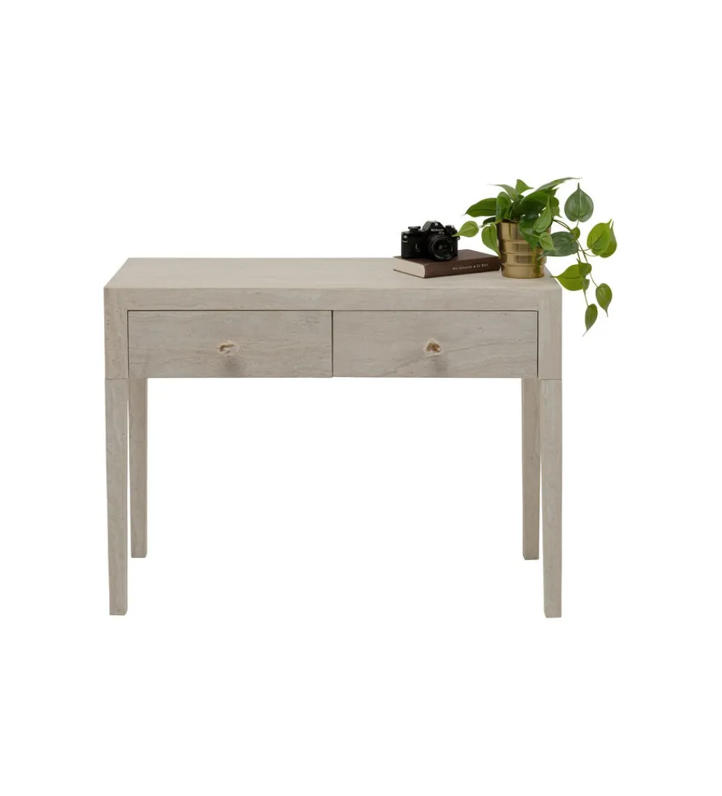 Konsola TRAVERTINO DRAWERS 100 x 77 cm naturalny beżowy*KARE Outlet