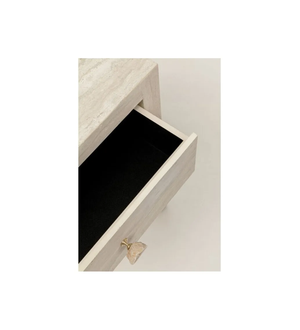 Konsola TRAVERTINO DRAWERS 100 x 77 cm naturalny beżowy*KARE Outlet