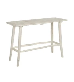 Konsola WORNYM 120 cm drewno teak biała przecierana*Zona-Design