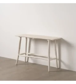 Konsola WORNYM 120 cm drewno teak biała przecierana*Zona-Design