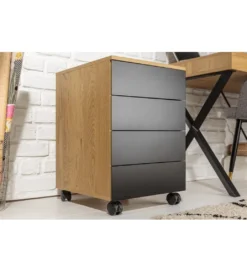 Kontenerek JOVAN w kolorze dębowo czarnym*Invicta Interior Outlet