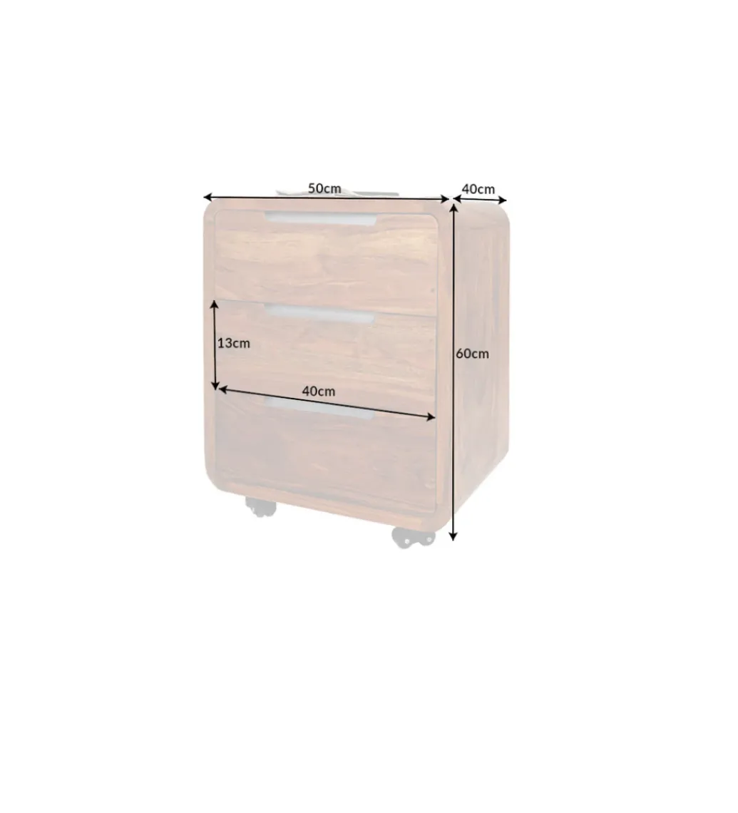 Kontener GOA do biurka INDIA 60 cm drewno Sheesham*Invicta Interior - przedsprzedaż Outlet
