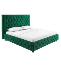 Łóżko tapicerowane PARIS CHESTERFIELD 180 cm x 200 cm ciemnyzielony velvet*Invicta Interior Hot