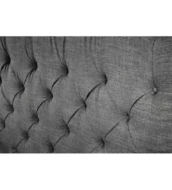 Łóżko tapicerowane PARIS CHESTERFIELD 180 cm x 200 cm Szare lniane*Invicta Interior New
