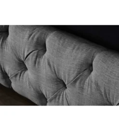 Łóżko tapicerowane PARIS CHESTERFIELD 180 cm x 200 cm Szare lniane*Invicta Interior New