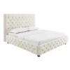 Łóżko tapicerowane PARIS CHESTERFIELD 180 cm x 200 cm beżowe lniane*Invicta Interior Hot