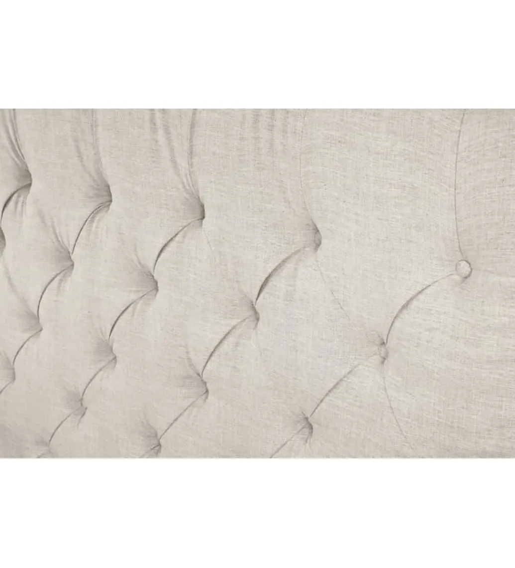 Łóżko tapicerowane PARIS CHESTERFIELD 180 cm x 200 cm beżowe lniane*Invicta Interior Hot