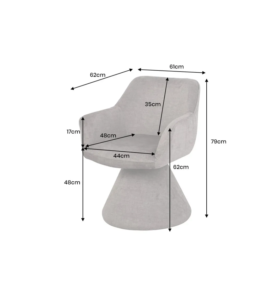 Krzesło AMBIENTO 79 cm obrót 180 stopni szare*Invicta Interior Outlet