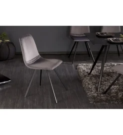 Krzesło Amsterdam ciemnoszare aksamit*Invicta Interior Clearance