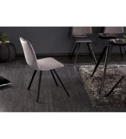 Krzesło Amsterdam ciemnoszare aksamit*Invicta Interior Clearance
